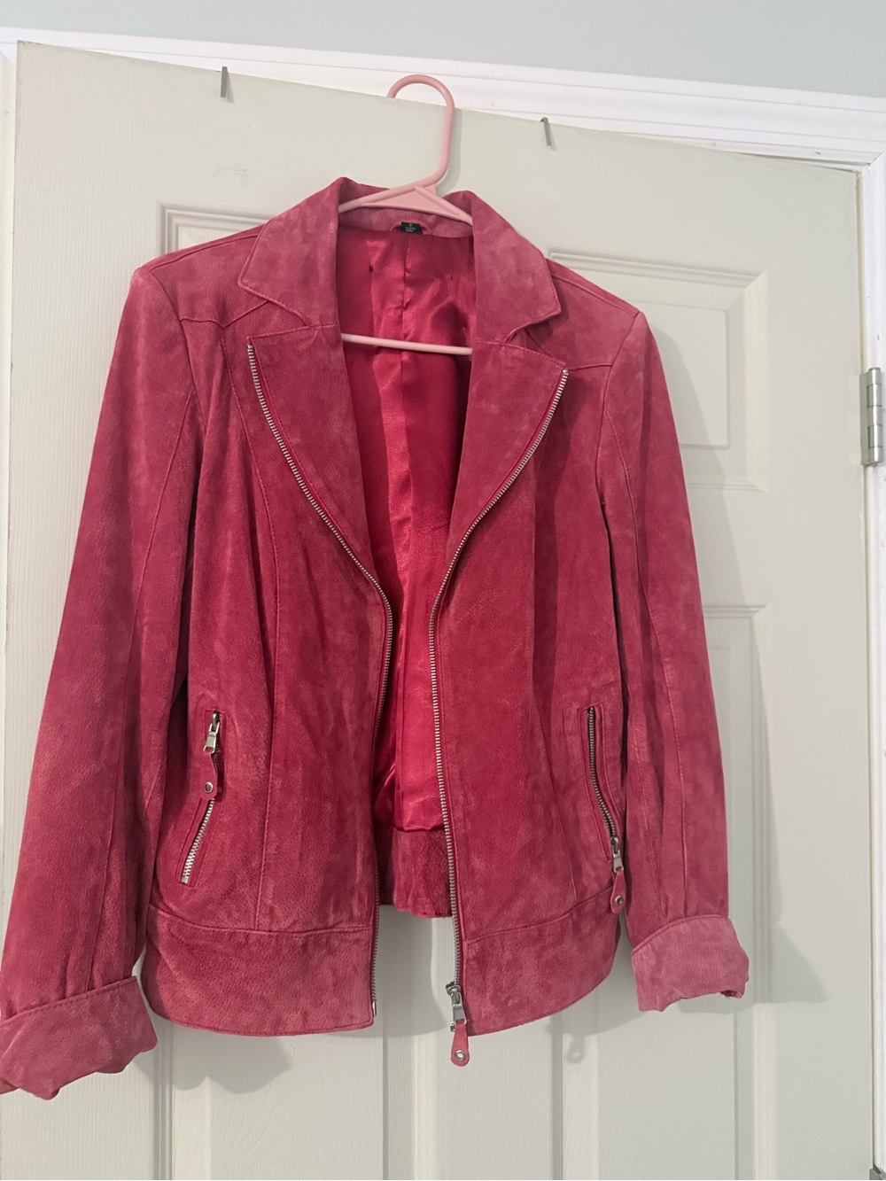 Source Unknown Rose Pink Suede Zip Jacket